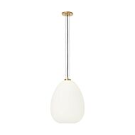 Kapoor 1-Light LED Pendant in Opal with Natural Brass
