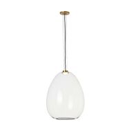 Kapoor 1-Light LED Pendant in Clear with Natural Brass