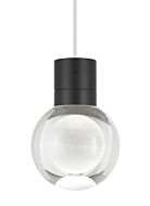 Tech Mina 3000K 2200K LED 5 Inch Pendant Light in Black and Clear