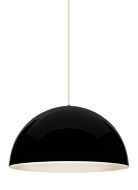 Tech Powell 3000K LED 12 Inch Pendant Light in Black and Gloss Black/White