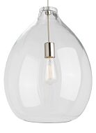 Tech Quinton 2700K LED 20 Inch Pendant Light in Satin Nickel and Clear