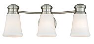 Malie 3-Light Bathroom Vanity Light in Satin Nickel