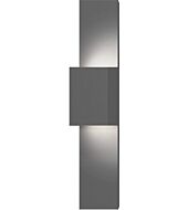 Sonneman Flat Box™ 2 Light 25 Inch Wall Sconce in Textured Gray