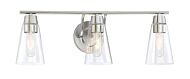 Echo 3-Light Bathroom Vanity Light Bar in Satin Platinum