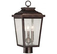 The Great Outdoors Irvington Manor 3 Light 18 Inch Outdoor Post Light in Chelesa Bronze