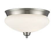 Z-Lite Amon 2-Light Flush Mount Ceiling Light In Brushed Nickel