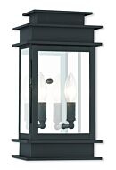 Princeton 2-Light Outdoor Wall Lantern in Black w with Polished Chrome Stainless Steel