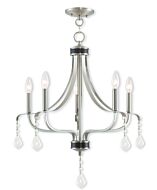 Laurel 5-Light Chandelier in Brushed Nickel w with English Bronzes