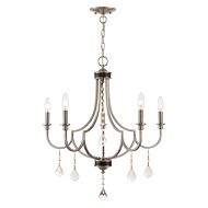 Glendale 5-Light Chandelier in Brushed Nickel w with English Bronzes