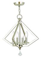 Diamond 4-Light Mini Chandelier in Polished Nickel