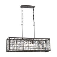 Nadina 4-Light Linear Chandelier in Silverdust Iron