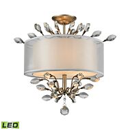 Asbury 3-Light LED Semi-Flush Mount in Aged Silver