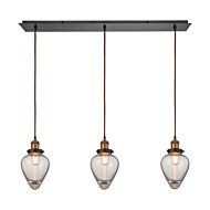 Bartram 3-Light Pendant in Antique Brass