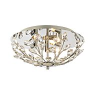 Crystique 3-Light Flush Mount in Polished Chrome