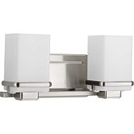 Metric 2-Light Bathroom Vanity Light in Brushed Nickel