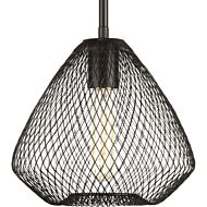 Mesh 1-Light Mini Pendant in Antique Bronze