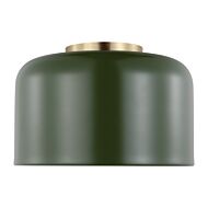Malone 1-Light Flushmount Ceiling Light in Olive