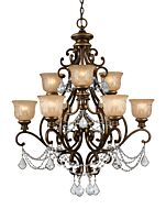 Crystorama Norwalk 9 Light 41 Inch Traditional Chandelier in Bronze Umber with Clear Swarovski Strass Crystals