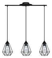 Tarbes 3-Light Pendant in Matte Black