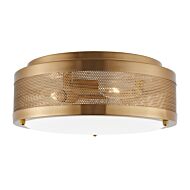 Vander 3-Light Flushmount Ceiling Light in Satin Brass