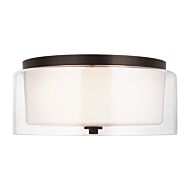 Elmwood Park 2-Light Flush Mount in Bronze