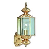 Outdoor Basics 1-Light Outdoor Wall Lantern in Polished Brass