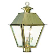 Mansfield 3-Light Post-Top Lanterm in Antique Brass