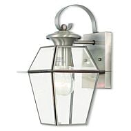 Westover 1-Light Outdoor Wall Lantern in Brushed Nickel