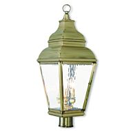 Exeter 3-Light Post-Top Lanterm in Antique Brass