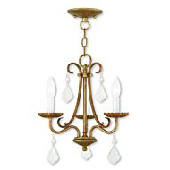 Daphne 3-Light Mini Chandelier in Antique Gold Leaf