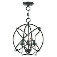 Aria 3-Light Mini Chandelier with Ceiling Mount in English Bronze