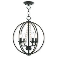 Arabella 4-Light Mini Chandelier with Ceiling Mount in English Bronze