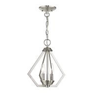 Prism 2-Light Mini Chandelier with Ceiling Mount in Brushed Nickel