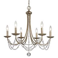 Golden Lighting Mirabella 6 Light Chandelier in Golden Aura w/ metal candlesticks