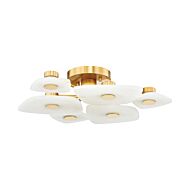 Holmdel 6-Light LED Semi-Flush Mount in Aged Brass