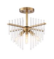 Reeve 4-Light Semi-Flush Mount in Burnished Antique Brass