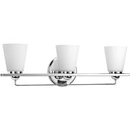 Flight 3-Light Bathroom Vanity Light in Polished Chrome