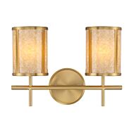 Camden 2-Light Bathroom Vanity Light in Warm Brass