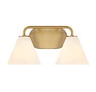 Blair 2-Light Bathroom Vanity Light in Warm Brass