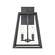 Millennium Grant 2 Light Outdoor Wall Light in Powder Coat Black