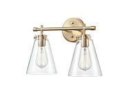 Millennium 2 Light Bathroom Vanity Light in Modern Gold