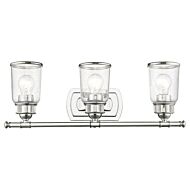 Lawrenceville 3-Light Bathroom Vanity Light in Polished Chrome