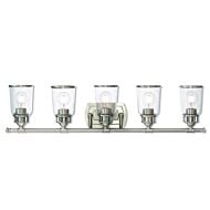 Lawrenceville 5-Light Bathroom Vanity Light in Brushed Nickel