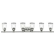 Lawrenceville 6-Light Bathroom Vanity Light in Polished Chrome