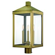 Nyack 3-Light Post-Top Lanterm in Antique Brass