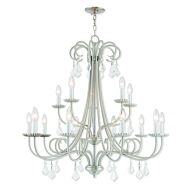 Daphne 15-Light Foyer Chandelier in Brushed Nickel