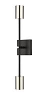 Z-Lite Calumet 2-Light Wall Sconce In Mate Black With Polished Nickel