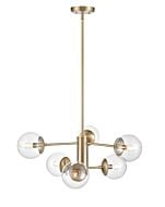 Millennium 6 Light Chandelier in Modern Gold