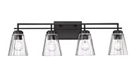 Lyna 4-Light Bathroom Vanity Light in Matte Black