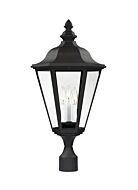 Sea Gull Brentwood 3 Light 26 Inch Outdoor Post Light in Black